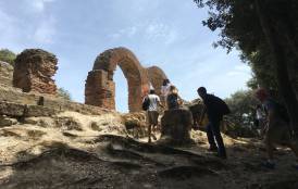Students explore the archaeological site of Cumae