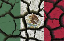 Mexican flag animated as drought affected land 