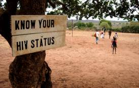 HIV education sign in Africa