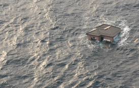 House surrounded by water