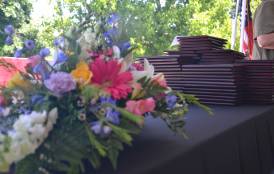 Flowers at Stanford Earth Commencement 