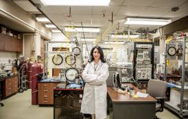 Assistant Professor Tiziana Vanorio in her lab