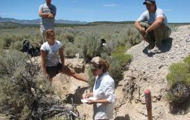 Students doing field work in Nevada
