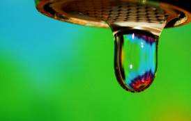 InSAR image seen through a water drop