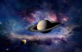 Illustration of Saturn and Titan