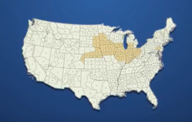U.S. map showing Corn Belt
