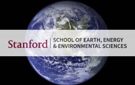 A picture of the Earth with the Stanford Earth Logo