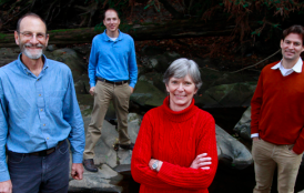 Stanford Woods Institute Senior Fellows Chris Field, David Lobell, Terry Root and Noah Diffenbaugh