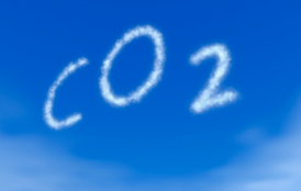 CO2 illustrated in the clouds 