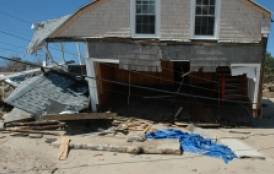 Storm damaged house 