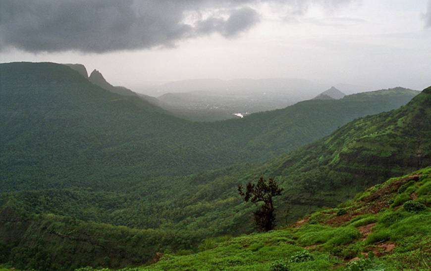 Storm over India's Western Ghats mountain range 