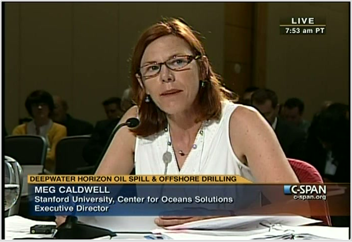 photo: Meg Caldwell testifying before the committee.