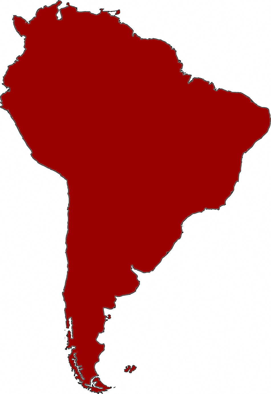 map: image of South American continent