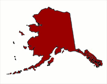 map: image of the US state of Alaska.