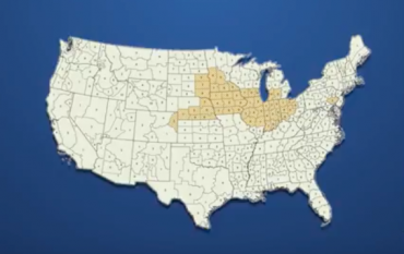 U.S. map showing Corn Belt