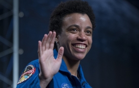 Stanford alumna in NASA uniform.