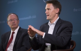 David Mount speaking on a panel at Climate One at The Commonwealth Club.