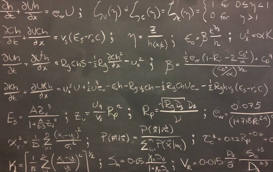 Math on a blackboard 