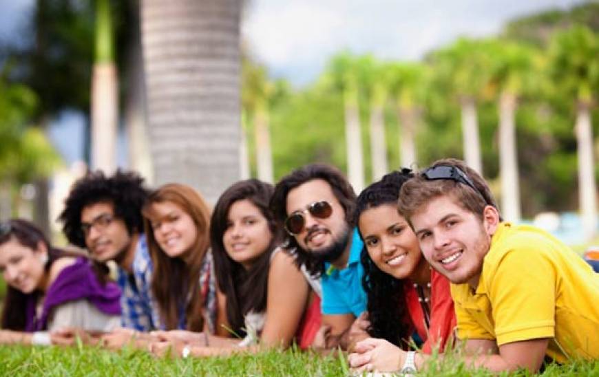 people laying in a row